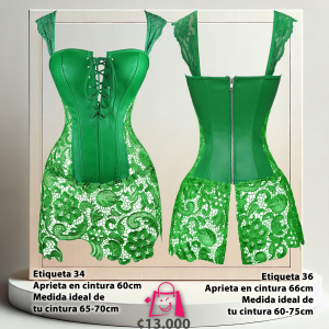 Corsé Verde Esmeralda con Encaje