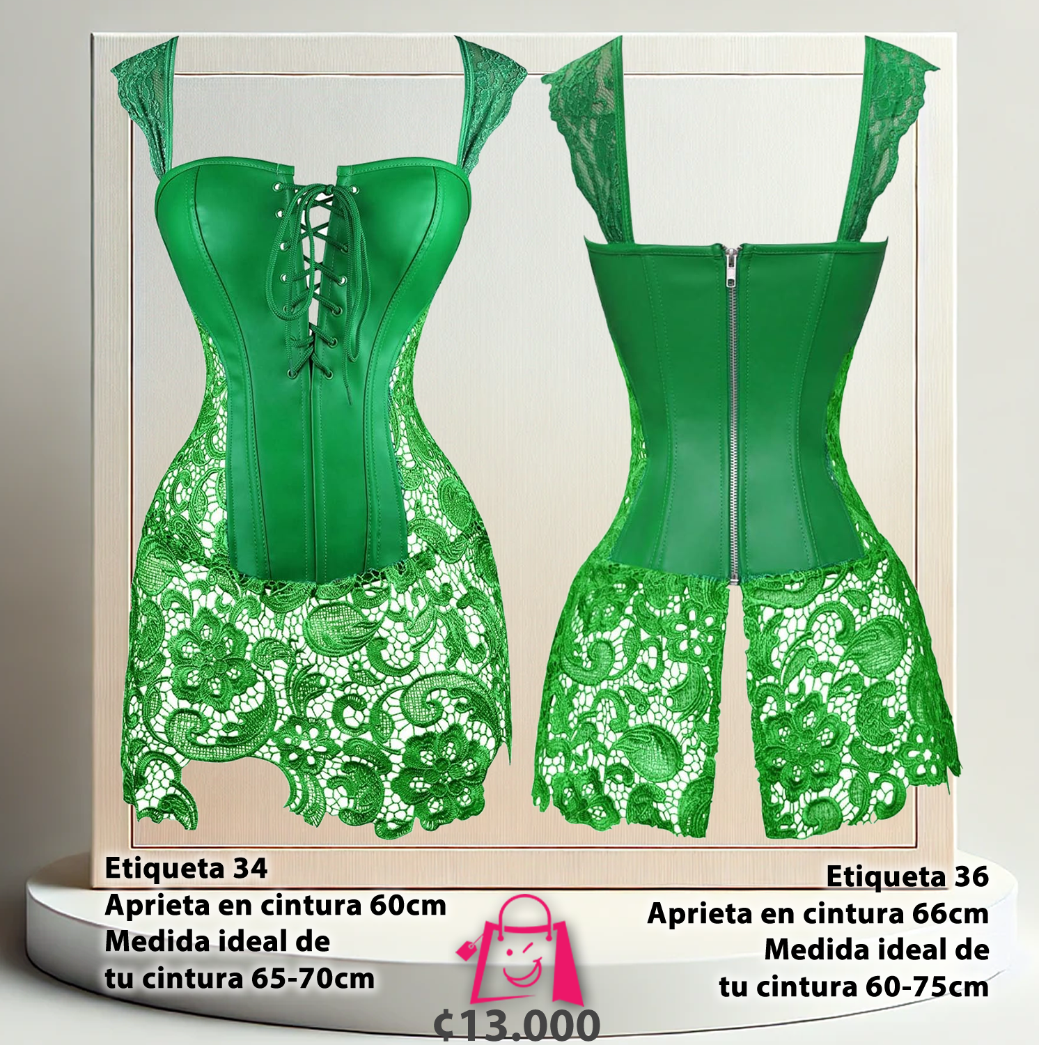 Corsé Verde Esmeralda con Encaje