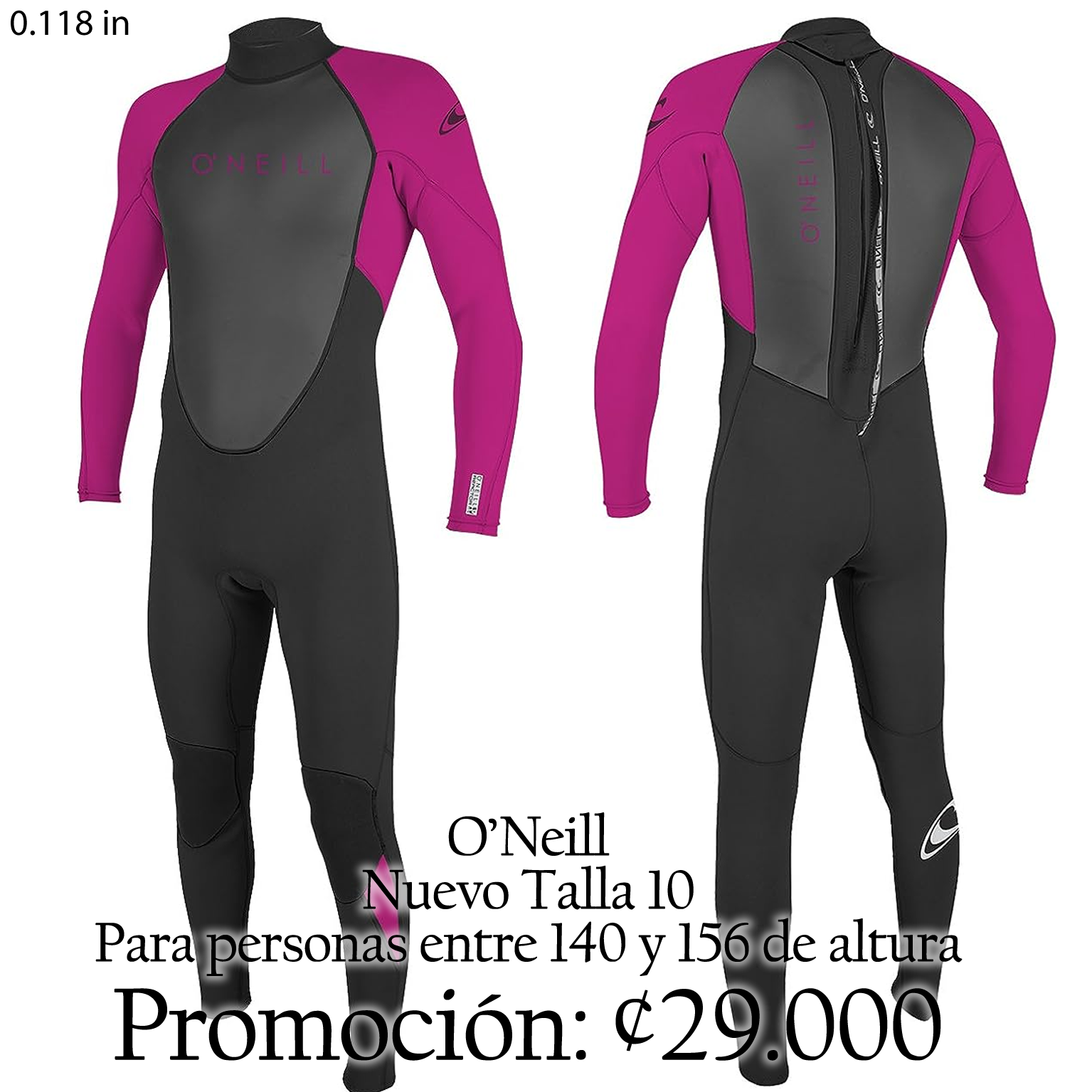 Traje de Neopreno O'Neill para Actividades Acuáticas (Talla 10)