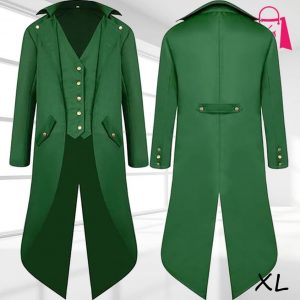 Abrigo Gótico Victoriano Verde para Hombre (Talla XL)