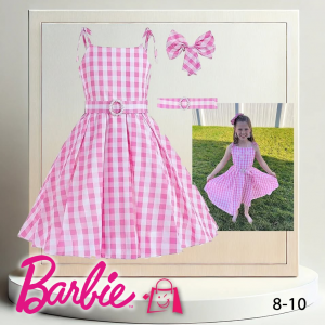Vestido de Barbie a Cuadros para Niña (8-10 años)