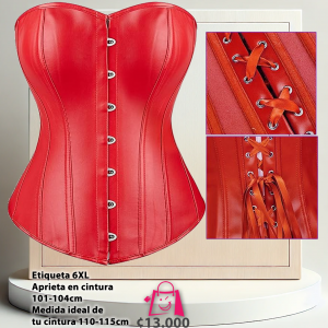 Corsé de Cuero Sintético Rojo