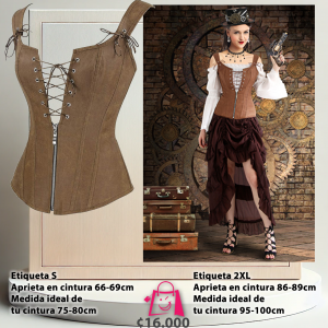 Corsé Steampunk Café Estilo Chaleco