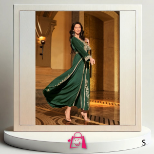 Vestido Kaftán Esmeralda Dubai SHEIN para Mujer (Talla S)