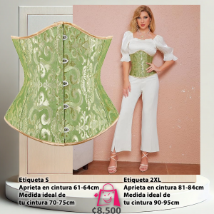 Corsé Underbust Brocado Verde Claro