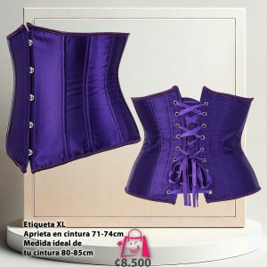 Corsé Underbust de Satén Púrpura
