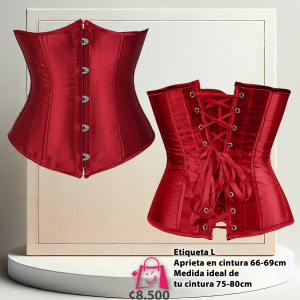 Corsé Underbust de Satén Rojo Oscuro