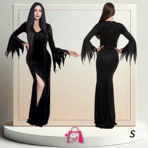 Vestido de Morticia Addams para Mujer (Talla S)