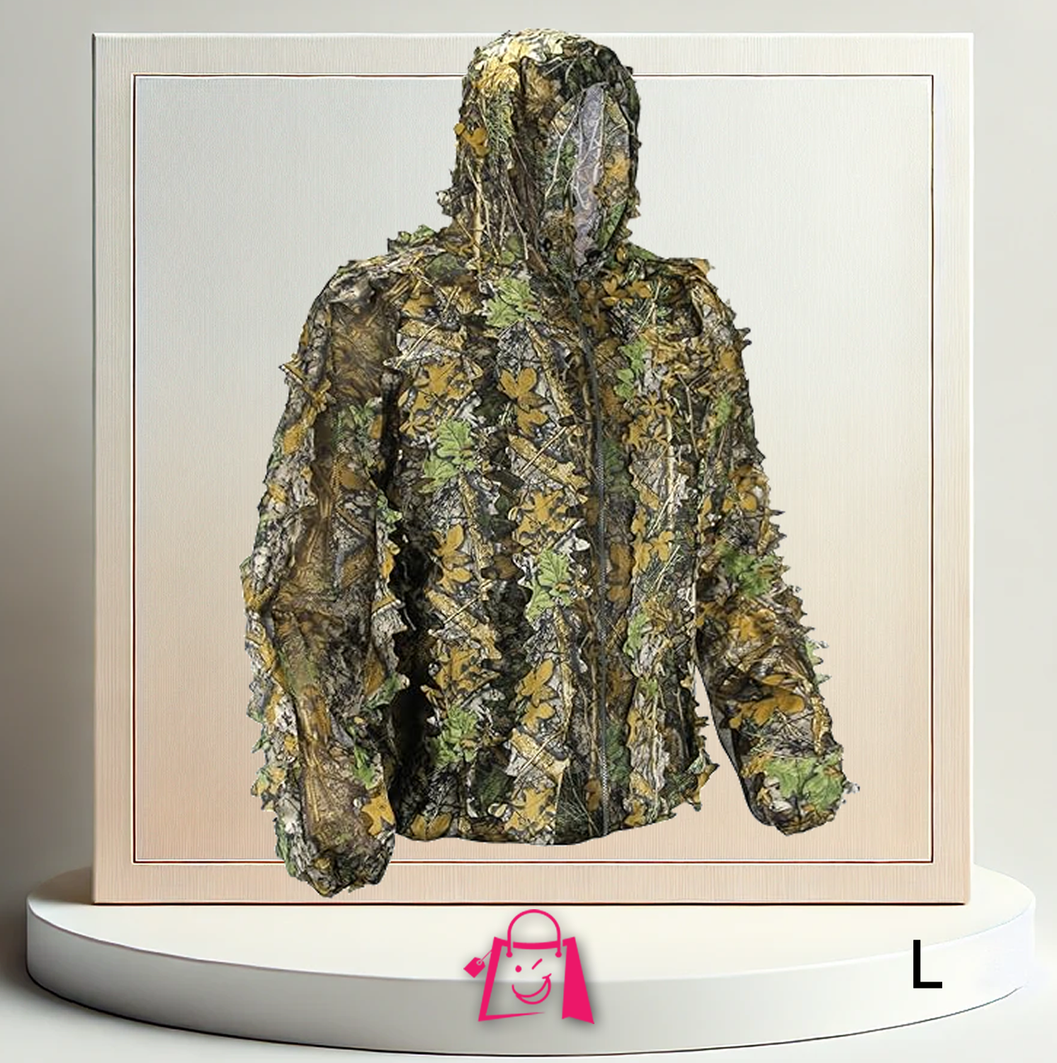 Chaqueta de Camuflaje Ghillie 3D para Caza y Táctica (Talla L) Chaqueta de Camuflaje Ghillie Hojas