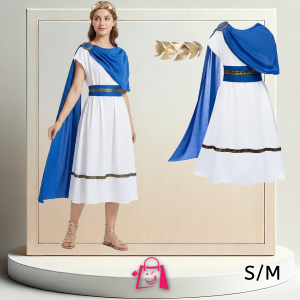Disfraz de Dios Romano o Griego Unisex (Talla S/M) Disfraz de Romano Toga Blanca Griego Gladiador