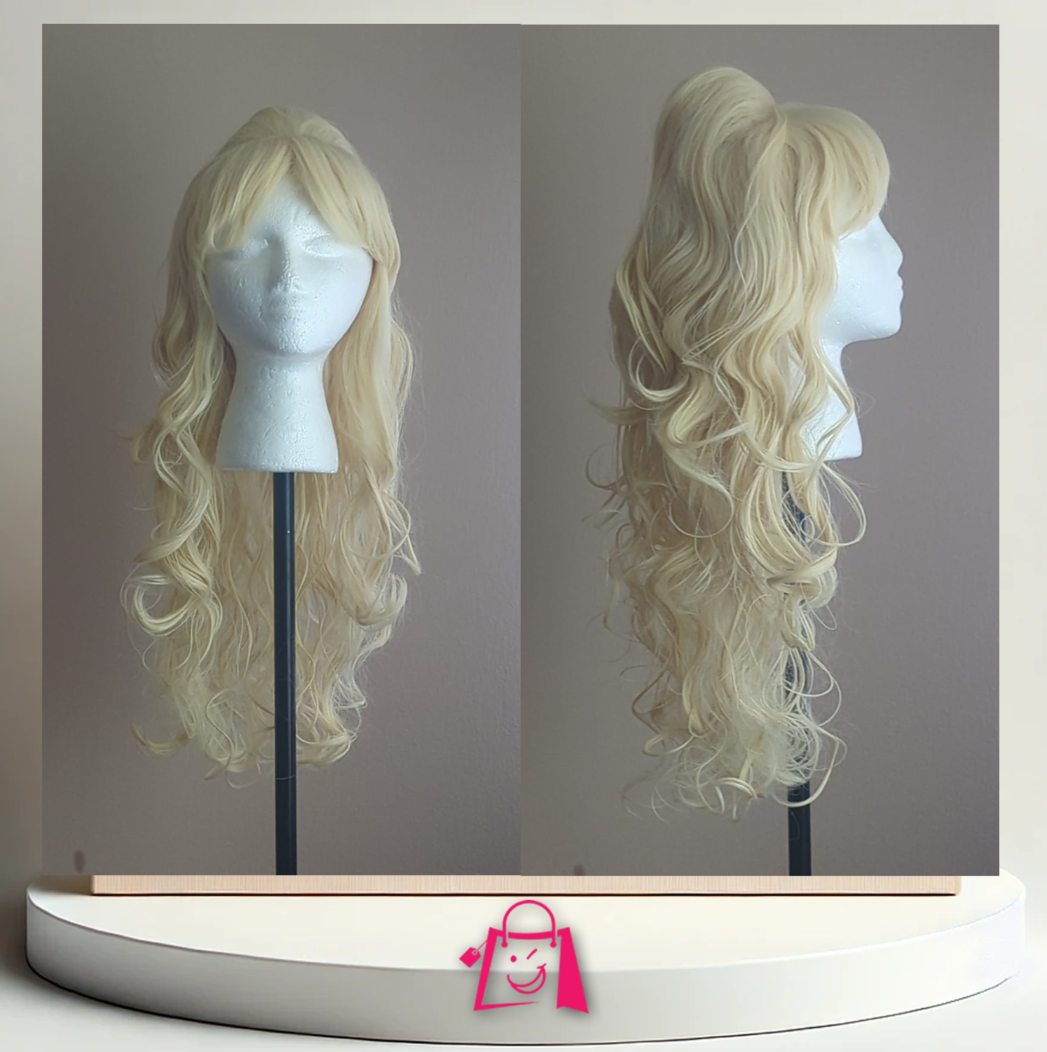 Peluca Rubia de Colección – Estilo Mi Bella Genio con Ondas