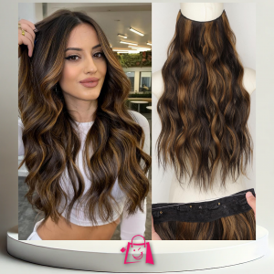 Extensiones de cabello con diadema de hilo transparente, rayitos