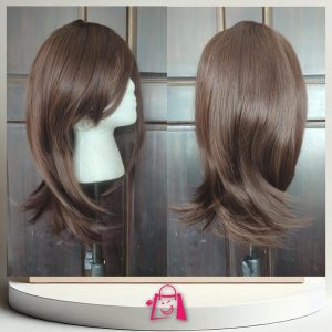 ¡PELUCA RUBIO OSCURO NATURAL Y CON VOLUMEN!