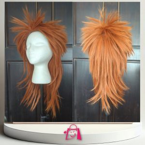 ¡PELUCA ROJIZA DE ROCK 70s 80s CON CABELLO ABUNDANTE!