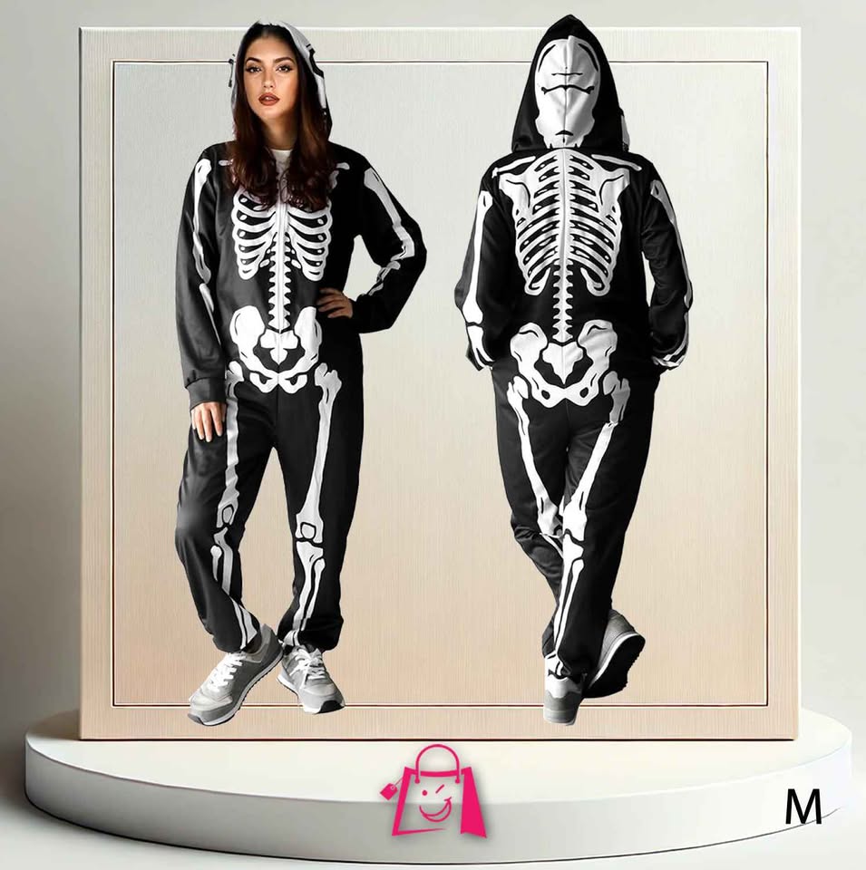 Body/Buzo de Esqueleto • Talla L • Diseño Doble Cara • Cruzado en la Parte Delantera