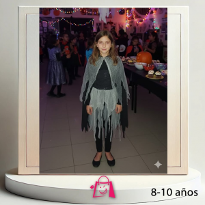 Vestido con Capa y Capucha • Talla 8-10 años • Zombie/Muerte/Fantasma • Diseño Multiusos
