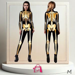 Disfraz Esqueleto Huesos Dorados Talla M