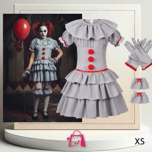 Vestido de Payasita Diabólica • Talla XS • Inspirado en Pennywise