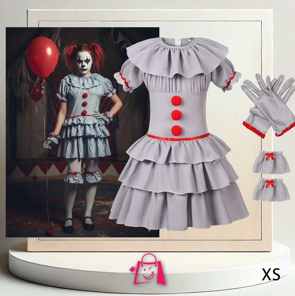 Vestido de Payasita Diabólica • Talla XS • Inspirado en Pennywise