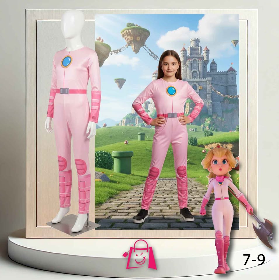 Traje de Princesa Peach de Aventuras • 7-9 años • Inspirado en "Princess Peach: Showtime!"