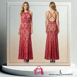 Vestido de Gala Encaje Rojo y Corte Sirena