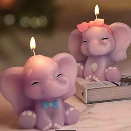 2X Moldes De Silicón De Elefantito + Elefantita Para Velas, Elefante, Combo