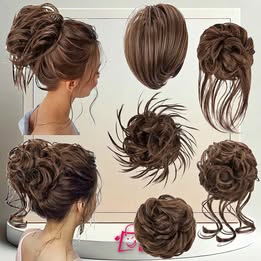 5 Piezas De Moño Despeinado Para Mujer, Extensión De Cabello Con Banda De Goma Elástica, Extensión