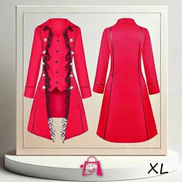 Abrigo Gótico Victoriano Rojo (Talla Xl)
