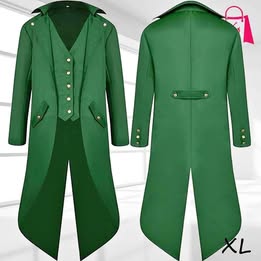 Abrigo Gótico Victoriano Verde Para Hombre (Talla Xl)