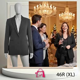 Blazer Negro Para Dama • Talla Xl • Versátil Y Sofisticado
