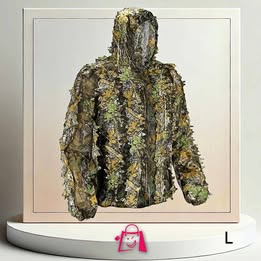 Chaqueta De Camuflaje Ghillie 3D Para Caza Y Táctica (Talla L) Chaqueta De Camuflaje Ghillie Hojas T