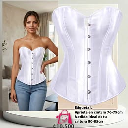 Corsé Blanco Liso De Satén: Elegancia Clásica A Un Precio Imperdible.