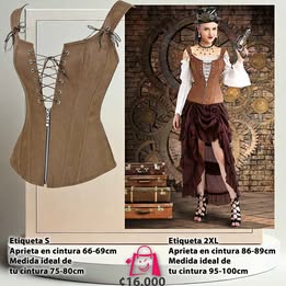 Corsé Café Moldeador Estilo Retro: Cuero Sintético Con Tirantes Y Varillas.