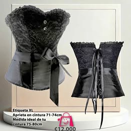 Corsé Negro Coquette Vintage: Con Lazo A La Cintura (¡Estilo A Un Gran Precio!).