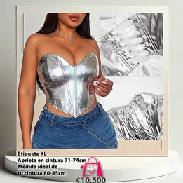 Corsé Plateado: Hermoso Y Perfecto Para Fiestas (¡Precio De Oferta!).