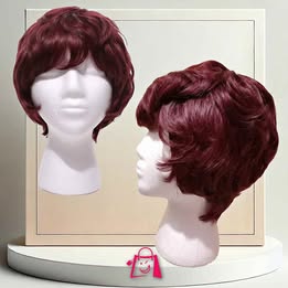 Peluca Pelirroja Corta Premium: ¡Glamour Estilo Pop Años 20! 006