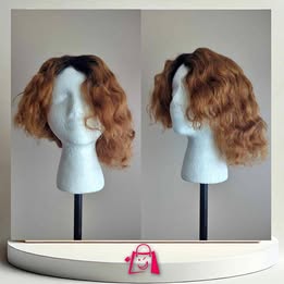 Peluca Semi-Natural De Corte Irregular Ombré Cobrizo