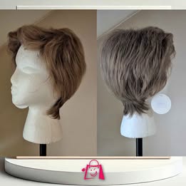 Peluca Sintética Corta Castaño Claro Estilo Pixie Peluca Corta Hombre Mujer Castaño Claro Texturizad