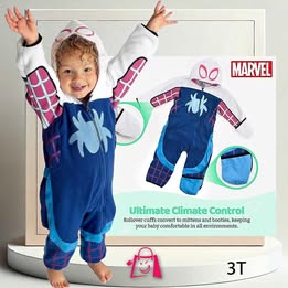 Pijama Cálida Spider-Man Y Gwen Stacy (Talla 3T): ¡Regalo Ideal Para Navidad!
