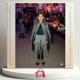 Vestido Con Capa Y Capucha • Talla 8-10 Años • Zombie/Muerte/Fantasma • Diseño Multiusos