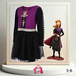Vestido De Anna - Frozen (5-6 Años)