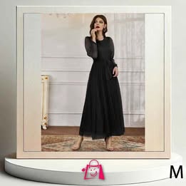 Vestido Negro Largo Shein • Talla M • Manga Transparente De Tul • Doble Forro