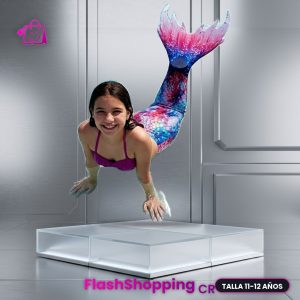 Disfraz de Sirena Mágica Marina con Cola Funcional y Top (11-12 Años)