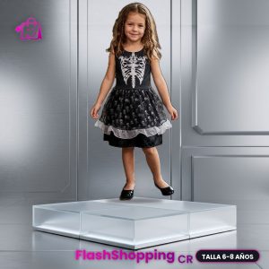 Vestido Tradicional de Catrina Mexicana para Niñas (6-8 Años / 70 cm)