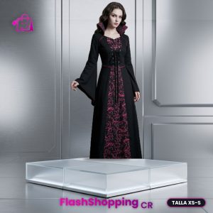Vestido de Vampiresa Medieval Gótica de Gala (Talla XS-S / 130 cm)