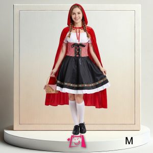 Disfraz Caperucita Roja Mujer con Capa y Vestido Talla M Disfraz Cuento de Hadas Halloween Fiesta Temática Cosplay
