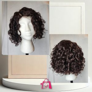Peluca de Cabello Humano 100% Natural Corta Rizada