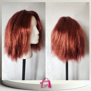 Peluca Sintética Corta Pelirroja Estilo Chucky